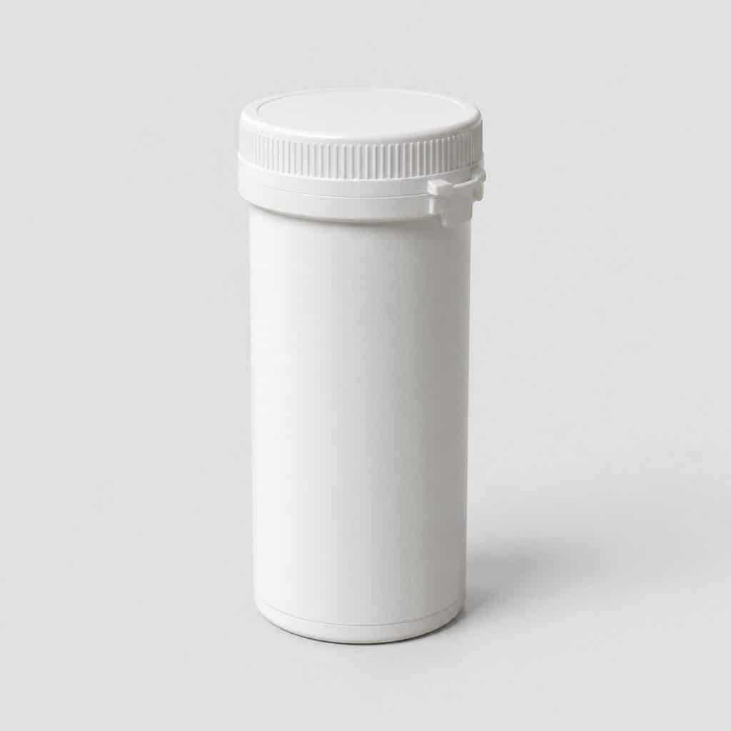 Flacon de bandelettes urinaires multi-paramètres posé sur fond neutre