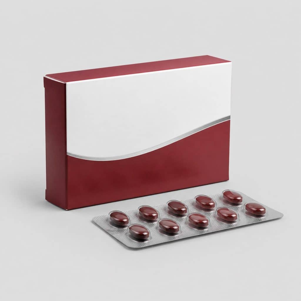 Boîte de fer bisglycinate en comprimés avec plaquette