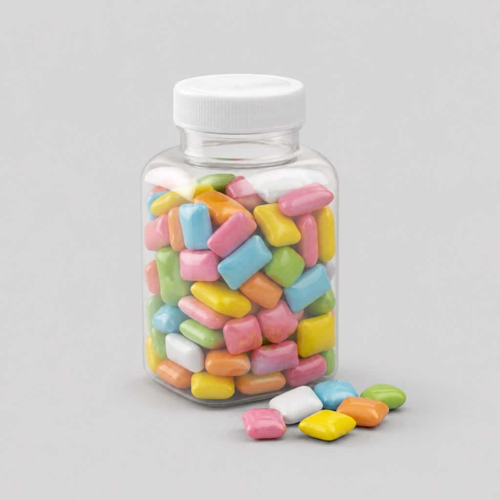 Flacon de gommes multivitaminées colorées pour enfant