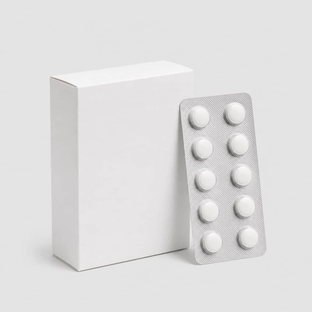 Boîte de sélénium en comprimés avec plaquette