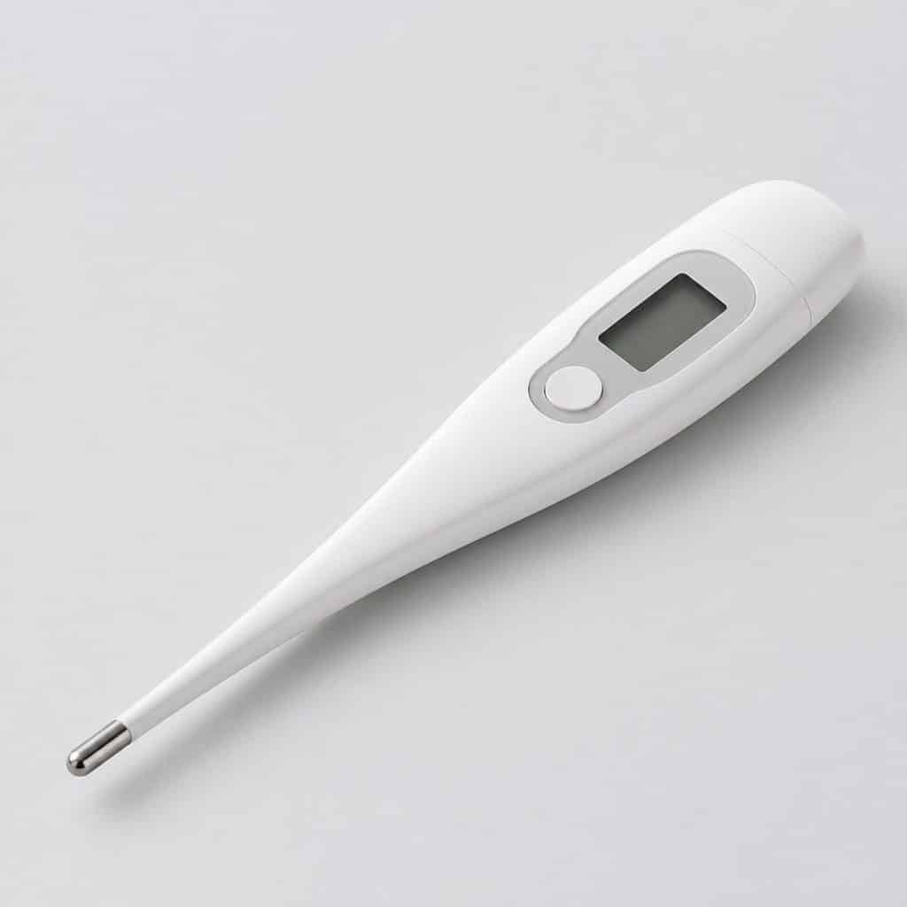 Thermomètre électronique connecté blanc posé à plat