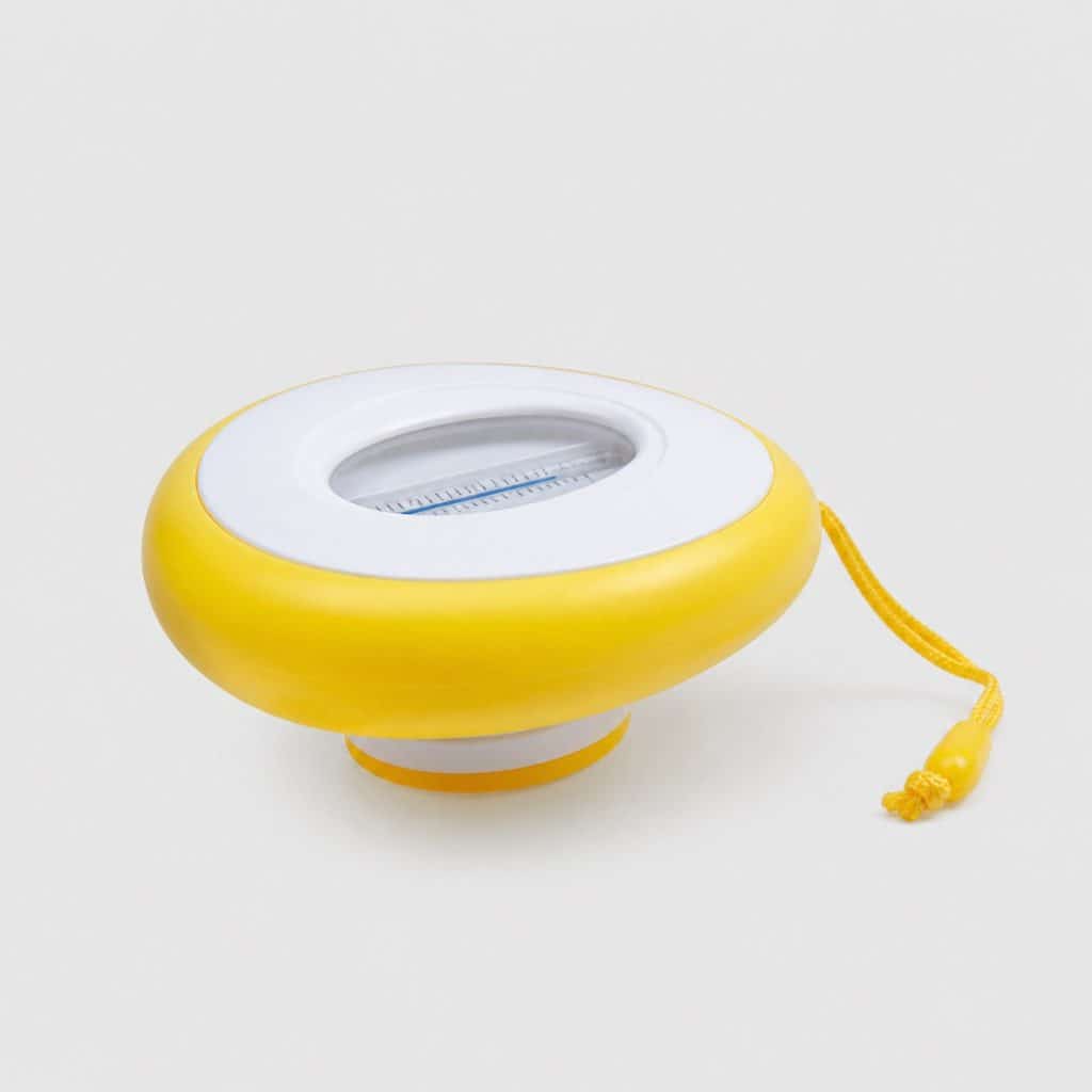 Thermomètre flottant jaune et blanc pour le bain