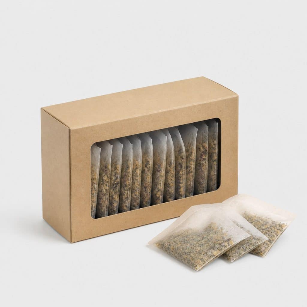 Boîte de tisane au gingembre et à la menthe avec sachets individuels