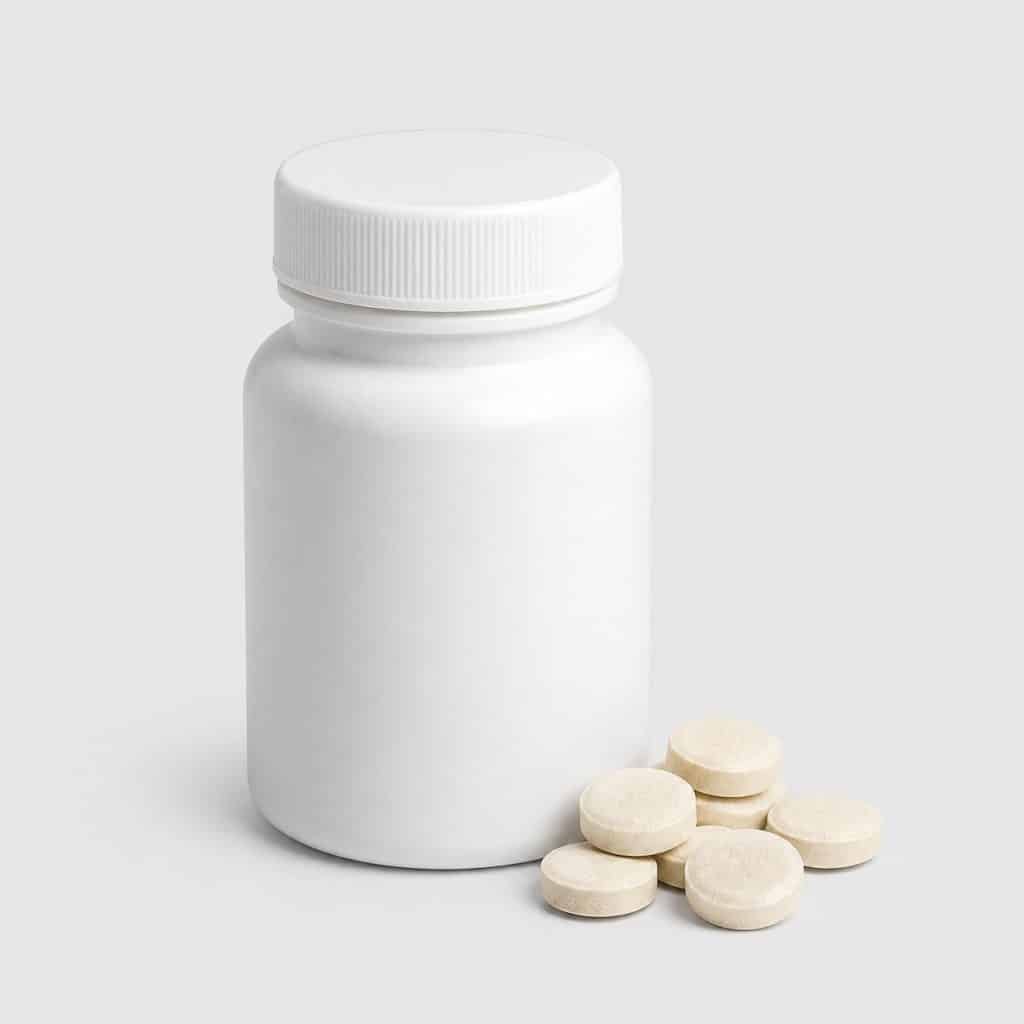 Flacon de comprimés à croquer de vitamine C non acide